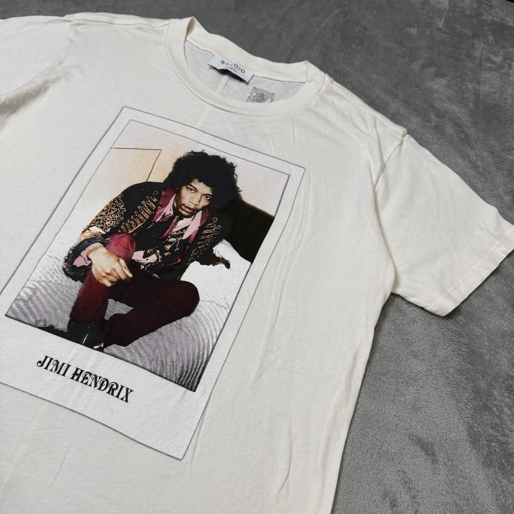 Studio by David Lerner NYC x Jimi Hendrix Graphic Tshirt in White Size S‎ Mens